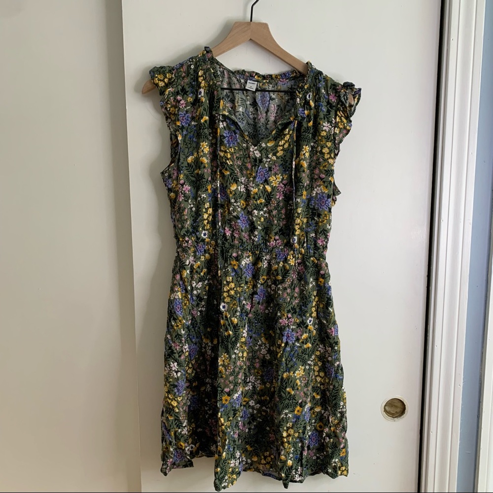 Old Navy green floral dress